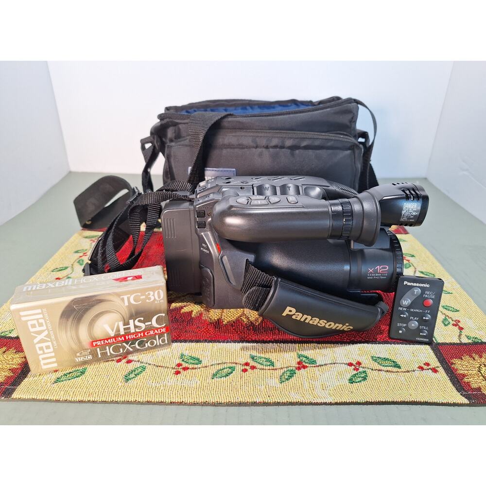 Panasonic PV-IQ504 VHS-C Camcorder Bundle Tested Remote Case Tape